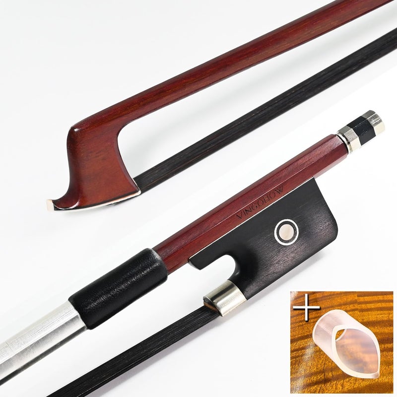 VINGOBOW Brazilwood Viola Bow For 14"-17" Violas Full Size 74.5cm Ebony Frog Natural Mongolian Black Horsehair Well Balanced Sweet Tone - Image 1